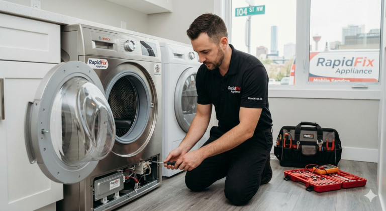 Certified technician providing professional appliance repair in Edmonton AB